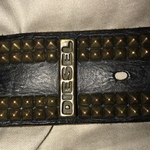 Antique Leather Diesel Black gold belt
